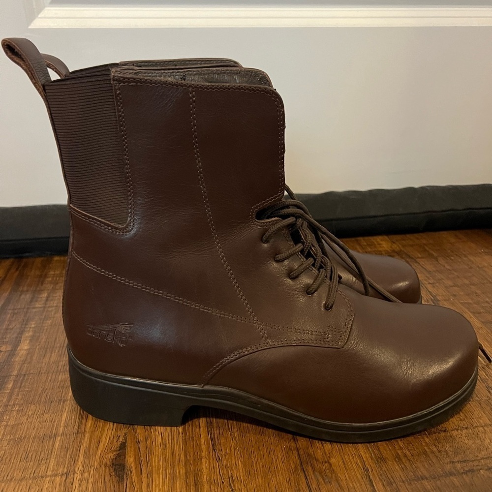 Dansko Mens Brown Leather Combat Boots Size 42 - Picture 3 of 10